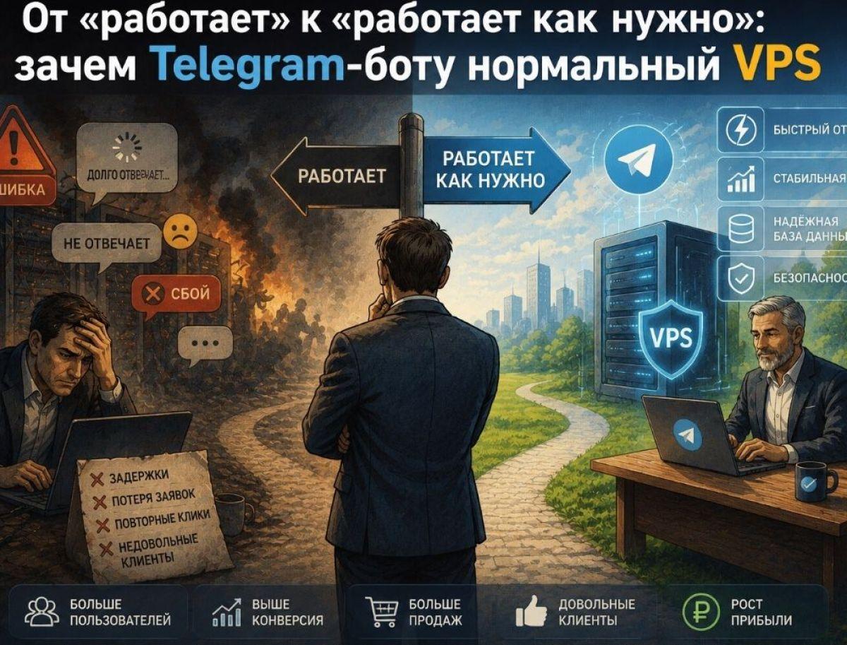 От «работает» к «работает как нужно»: зачем Telegram-боту нормальный VPS